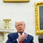 El presidente Donald Trump en la Casa Blanca este jueves 13 de marzo de 2025. Crédito EPAYURI GRIPAS POOL EFE