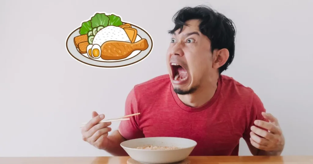 Hombre enojado con hambre