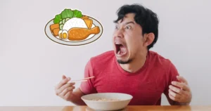 Hombre enojado con hambre