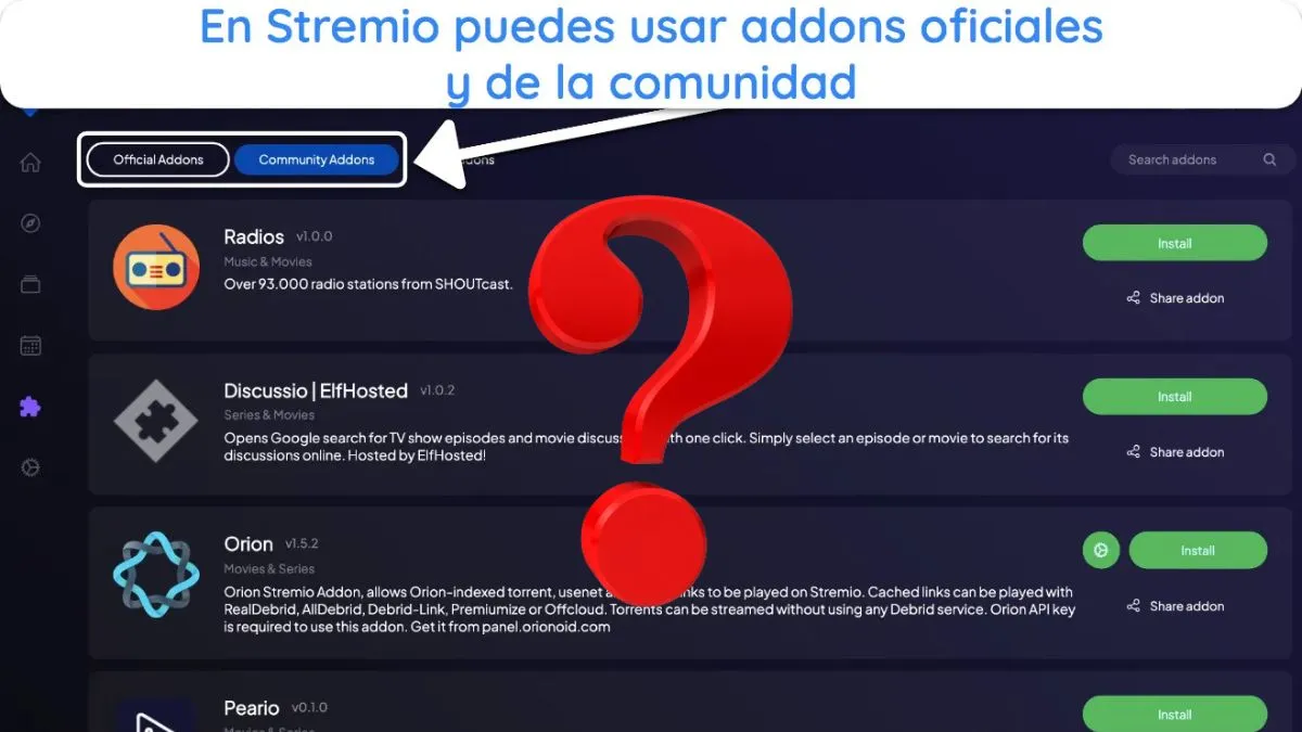 Addons de Stremio