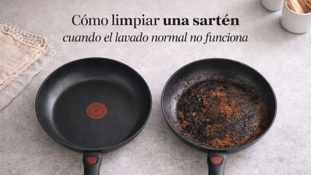 Cómo limpiar un sartén sin antiadherente