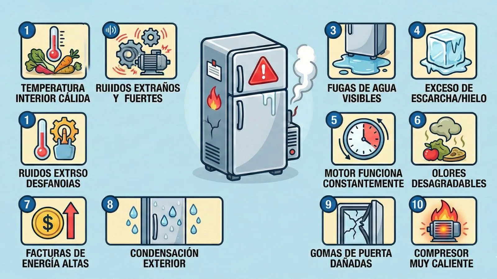 Señales de que tu nevera necesita una reparación
