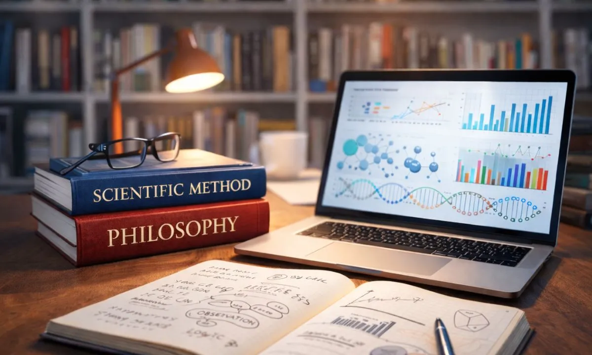 Filosofía científica estuando en una computadora