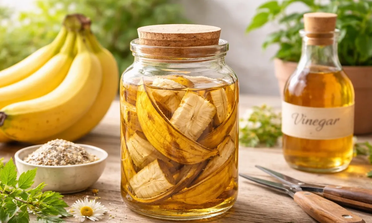 cascara de platano con vinagre