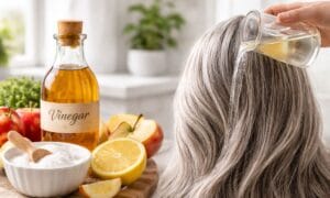 vinagre y bicarbonato aplicarlo en las canas