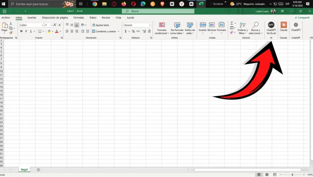 Chatgpt en excel ya integrado