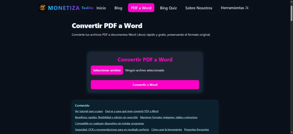Convertir pdf a word sin programas